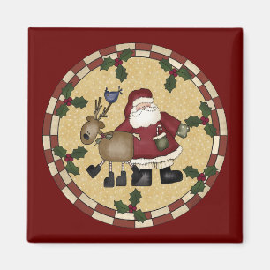 Íman Ímã do Natal de Papai Noel e de rena