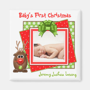 Íman Ímã do Natal do bebê da rena do Xmas primeiro