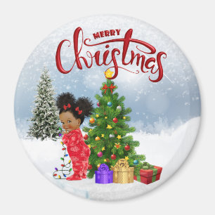 Íman Ímã do Natal do bebê do afro-americano