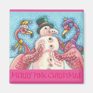 Íman ÍMÃ do NATAL do boneco de neve do flamingo