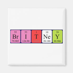 Íman Ímã do nome da mesa periódica de Britney
