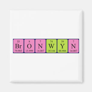 Íman Ímã do nome da mesa periódica de Bronwyn