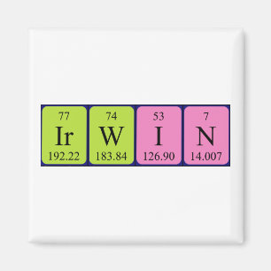 Íman Ímã do nome da mesa periódica de Irwin