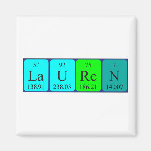 Íman Ímã do nome da mesa periódica de Lauren