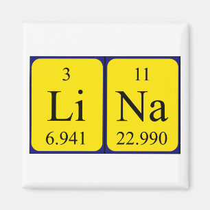 Íman Ímã do nome da mesa periódica de Lina