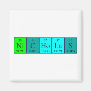 Íman Ímã do nome da mesa periódica de Nicholas