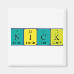 Íman Ímã do nome da mesa periódica de Nick