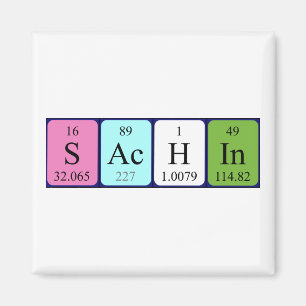 Íman Ímã do nome da mesa periódica de Sachin