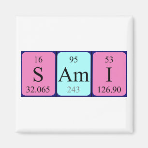 Íman Ímã do nome da mesa periódica de Sami