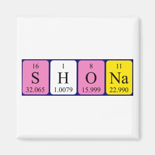 Íman Ímã do nome da mesa periódica de Shona