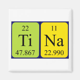 Íman Ímã do nome da mesa periódica de Tina