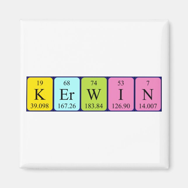 Íman ímã do nome da mesa periódica Kerwin (Frente)