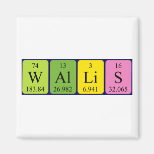 Íman ímã do nome da mesa periódica Wallis