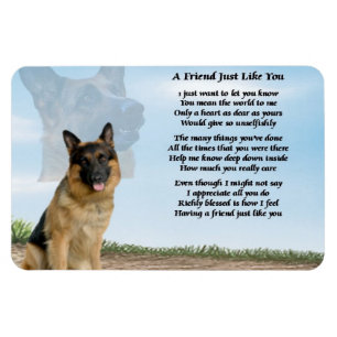 Íman Ímã do poema do amigo do cão de german shepherd