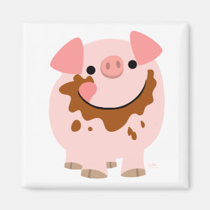 Íman Ímã do porco do chocolate dos desenhos animados