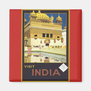 Íman Ímã do poster vintage de India da visita