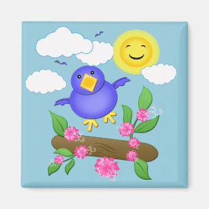 Íman Ímã do primavera da felicidade do Bluebird