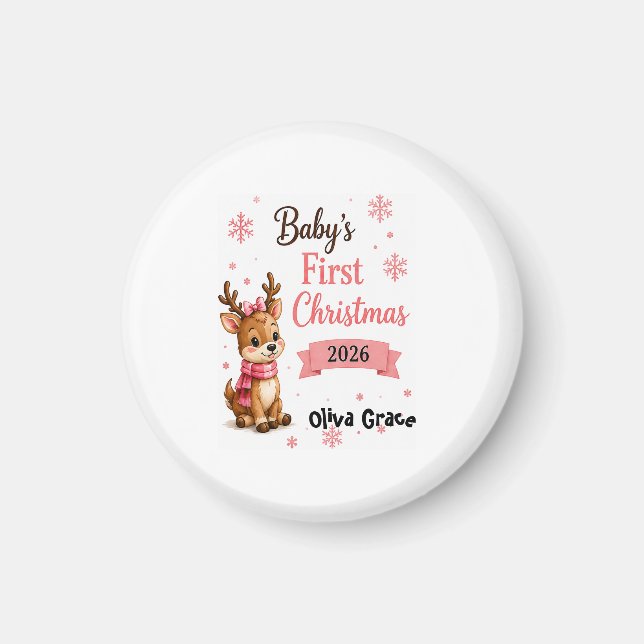 Íman Ímã do primeiro Natal do bebê (Frente)