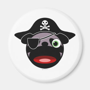 Íman ímã do pug do pirata