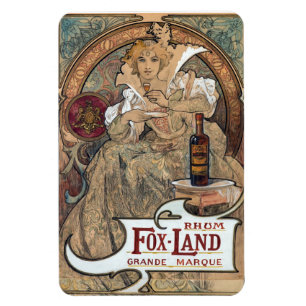 Íman Ímã do rum de Alphonse Mucha