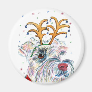 Íman Ímã do Schnauzer do papai noel