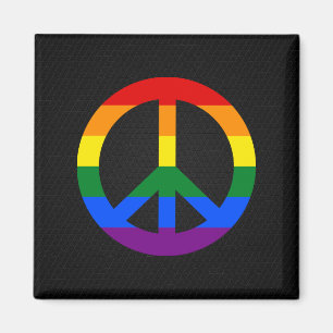 Íman Ímã do sinal de paz da bandeira de LGBT