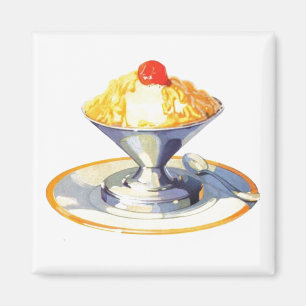 Íman Ímã do sundae do sorvete do vintage