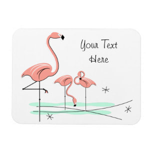 Íman Ímã do texto do trio 4 dos flamingos flexível