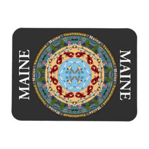 Íman Ímã do vinil da mandala do estado de Maine