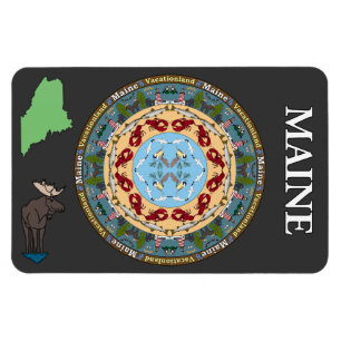 Íman Ímã do vinil da mandala do estado de Maine