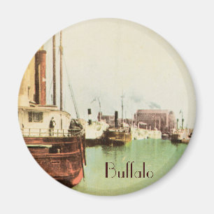Íman Ímã do vintage do porto do búfalo