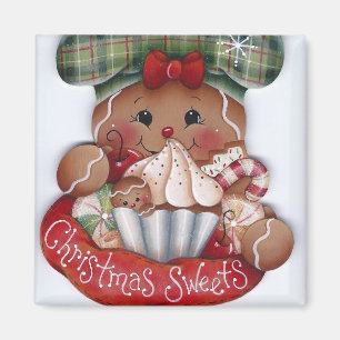 Íman Ímã dos doces do Natal do pão-de-espécie