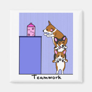 Íman Ímã dos trabalhos em equipe do Corgi