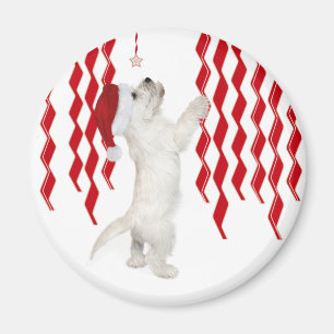 Íman Ímã dos ziguezagues de Westie do Natal