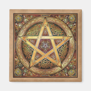 Íman Ímã Dourado do quadrado do Pentacle