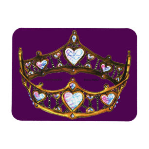 Íman Ímã Dourado do roxo real da tiara da coroa dos