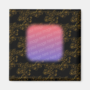 Íman Ímã Dourado elegante da foto do design das flore