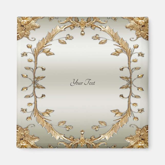 Íman Ímã Dourado Ornamentado (Frente)