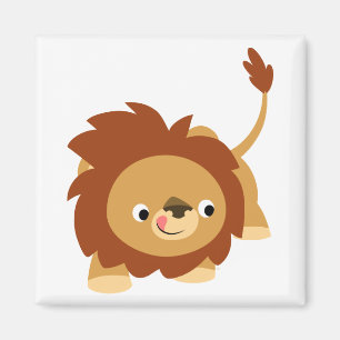 Íman Ímã enérgico bonito do leão dos desenhos anima