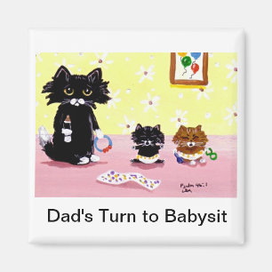 Íman Ímã engraçado Creationarts da arte do gato malh