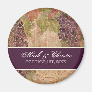 Íman Ímã envelhecido do casamento do vinhedo da uva