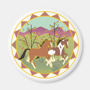 Íman Ímã equestre Frolic floresta