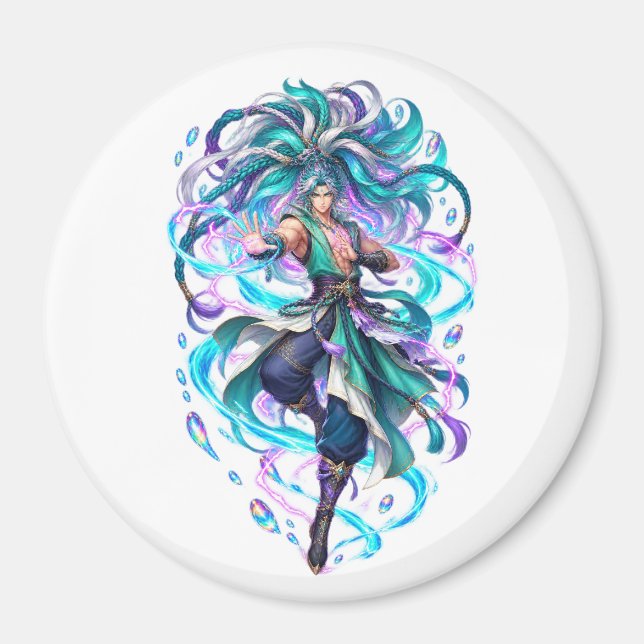 Íman Ímã Fantasia Guerreiro Místico Aqua (Frente)