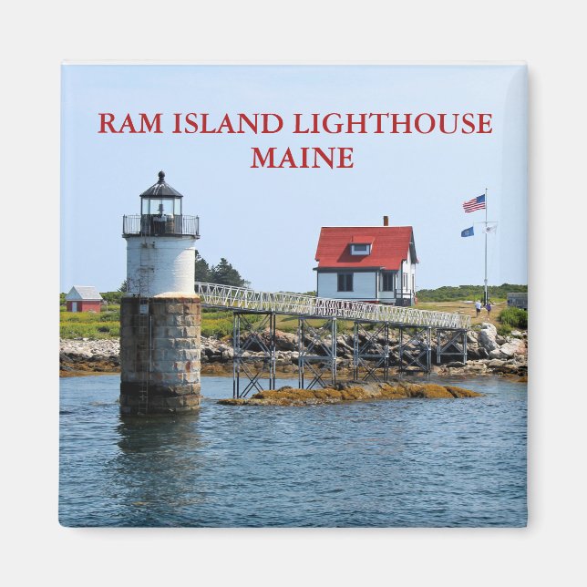 Íman Ímã Farol da Ilha Ram Boothbay Harbor Maine (Frente)
