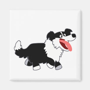 Íman Ímã feliz bonito de border collie dos desenhos
