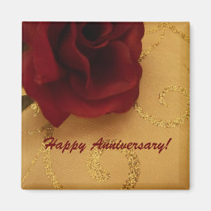 Íman Ímã feliz da rosa vermelha do aniversário