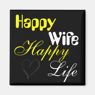 Íman Ímã feliz da vida da esposa feliz amarela