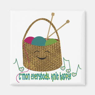 Íman Ímã feliz de confecção de malhas