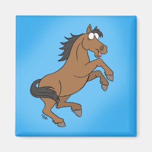 Íman Ímã feliz do cavalo - azul