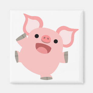 Íman Ímã feliz do porco dos desenhos animados